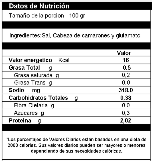 Camarón Deshidratado con Sal en Polvo