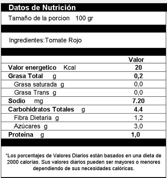 Tomate Rojo En Hojuela