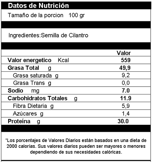 Semilla de Cilantro Entera