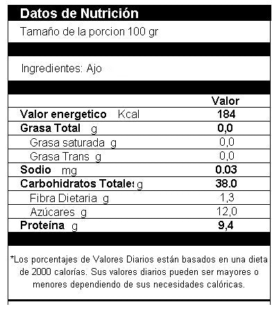 Ajo en Hojuela Deshidratado