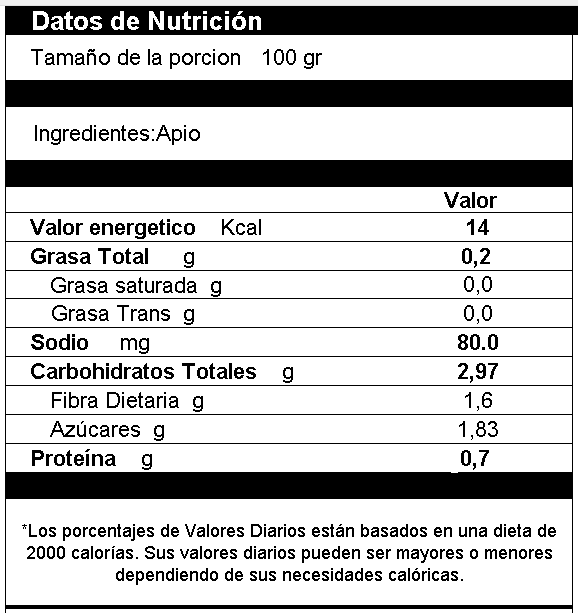 Apio Deshidratado  En Polvo