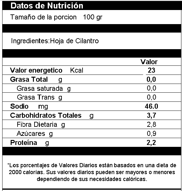 Hoja De Cilantro Deshidratada