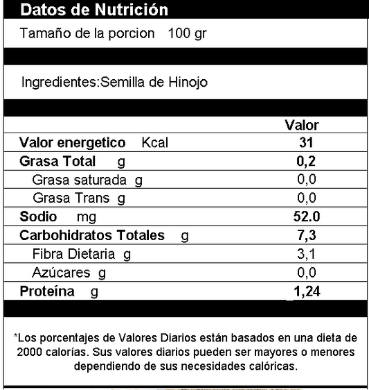 Hinojo Entero Deshidratado