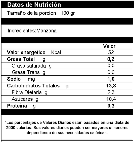Manzana En Cubos Deshidratada